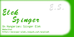 elek szinger business card